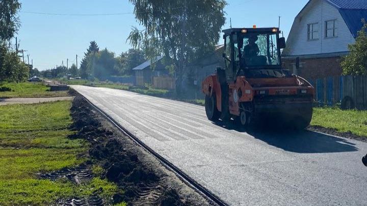 Ремонт дороги в деревне Калачёво.