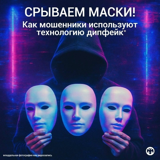 О том, как аферисты используют технологию дипфейк - в карточках Омского отделения Банка России.
